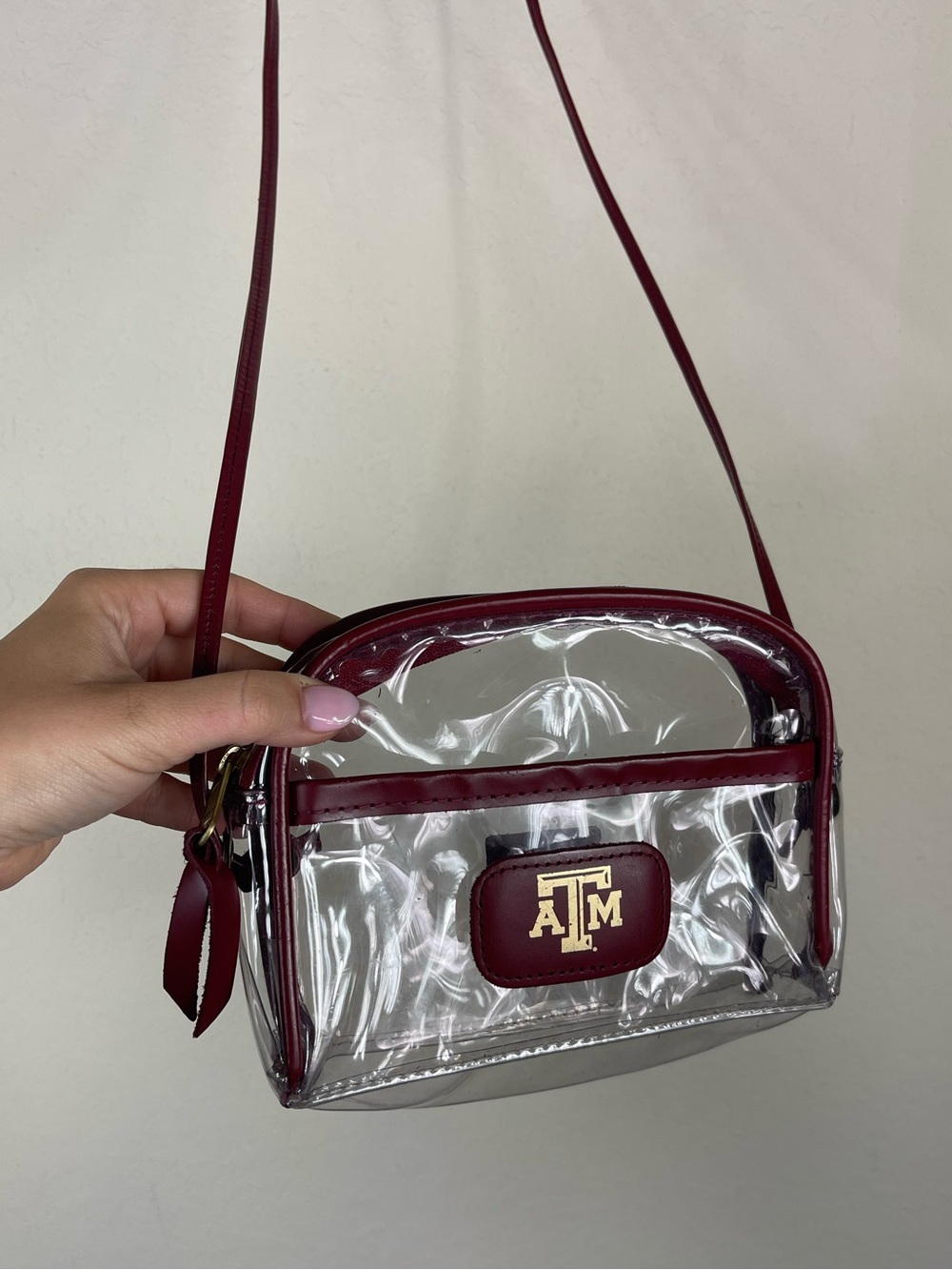 Jon Hart Retired Texas A&M Aggies Clear Stadium Crossbody Bag Maroon